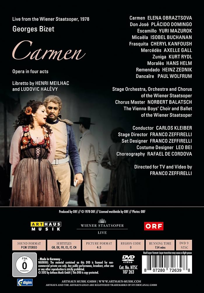 Amazon.com: Carmen : Bizet, Obraztsova, Domingo, Zeffirelli